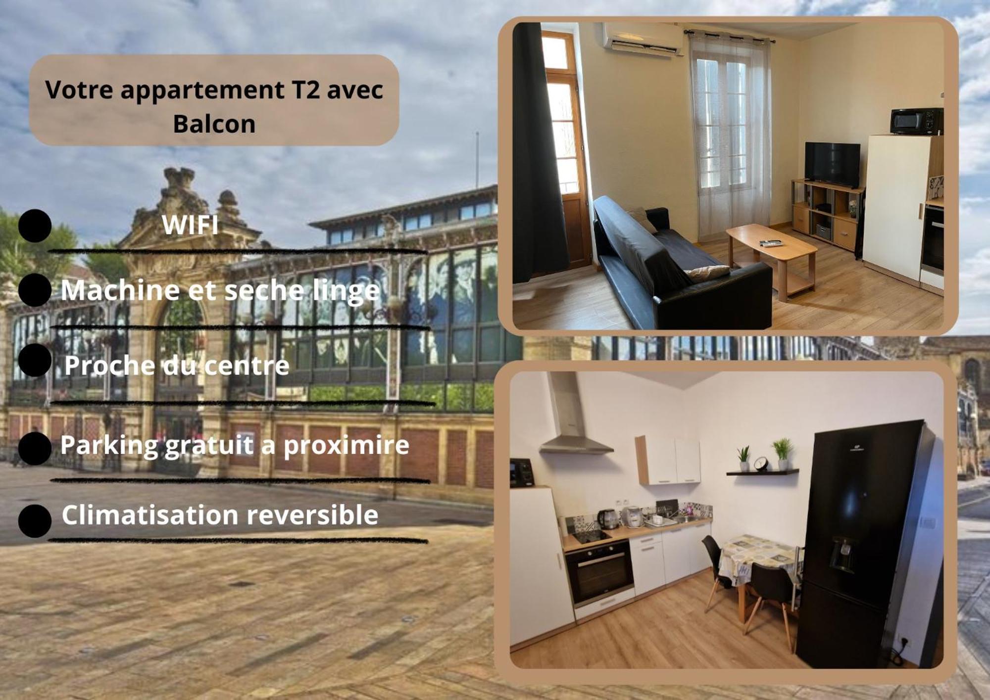 Appartement T2 Avec Balcon Proche Centre-ville Narbonne
